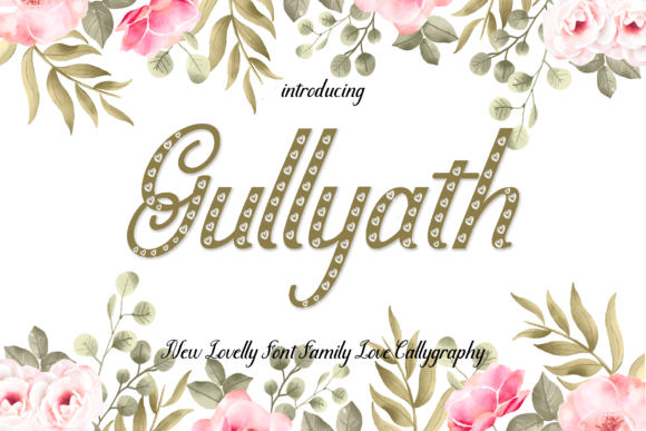 Gullyath: A Handwritten Font with Heart-Themed Characters for Unique Design Projects